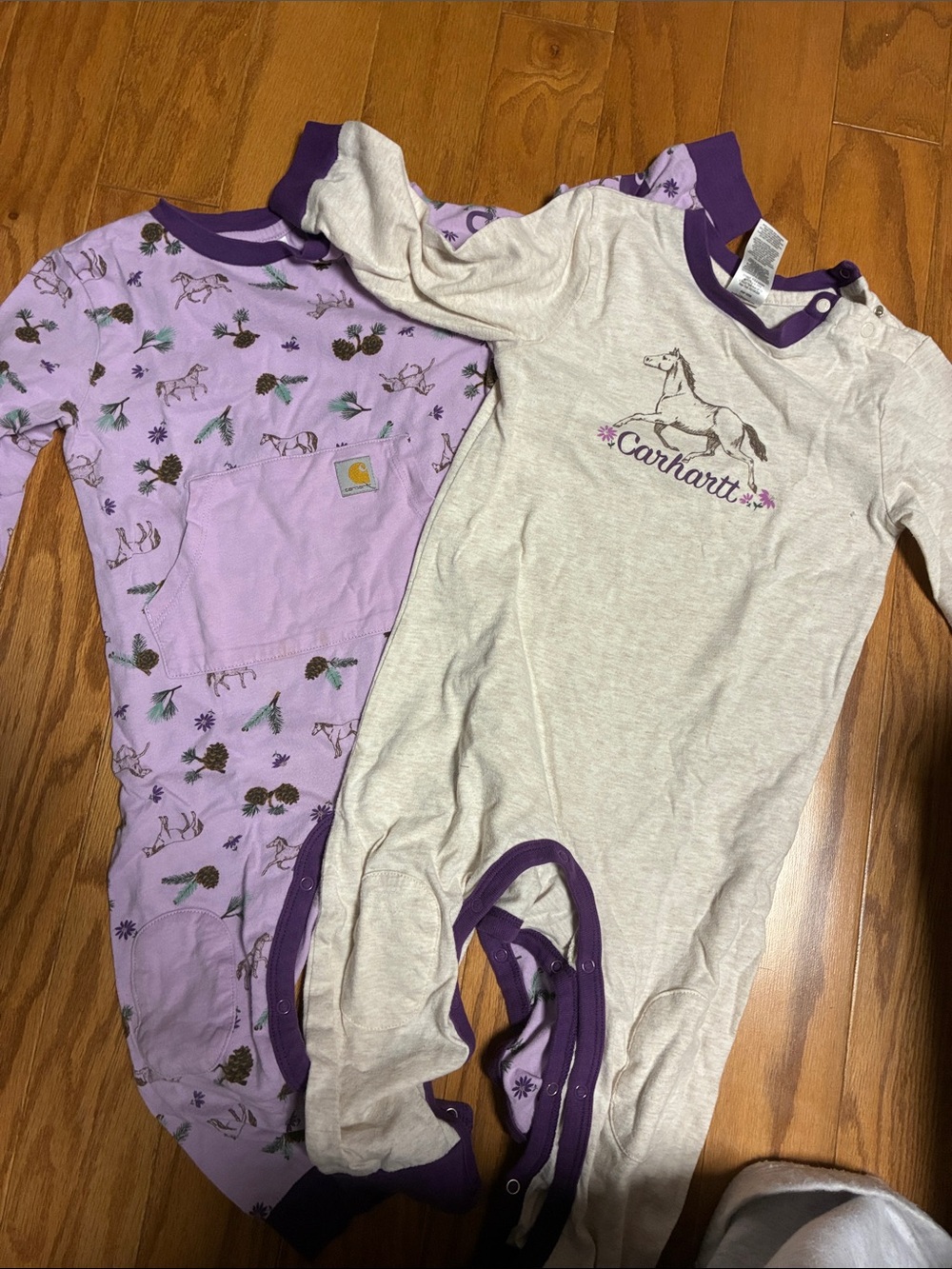 Carhartt Kids One-Piece Romper in Lavender and Cream